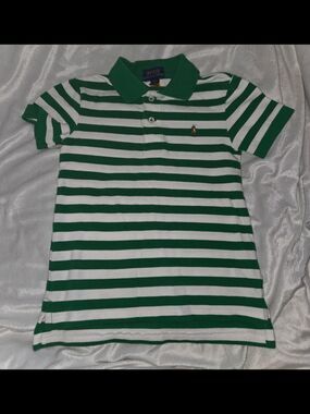 Boy's Striped Cotton Mesh Polo Shirt- Ralph Lauren